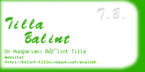 tilla balint business card